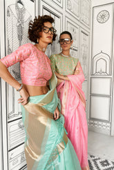 Zariah Moss Chiffon Handloom Saree EASE0015